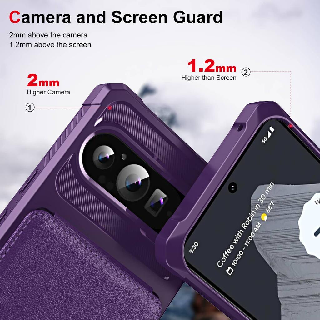 Wallet Case for Google Pixel 10 9 Pro XL 8 7 Pro 9A 8A 7A with Card Slots, Flip Magnetic Closure Kickstand TPU Bumper Protective
