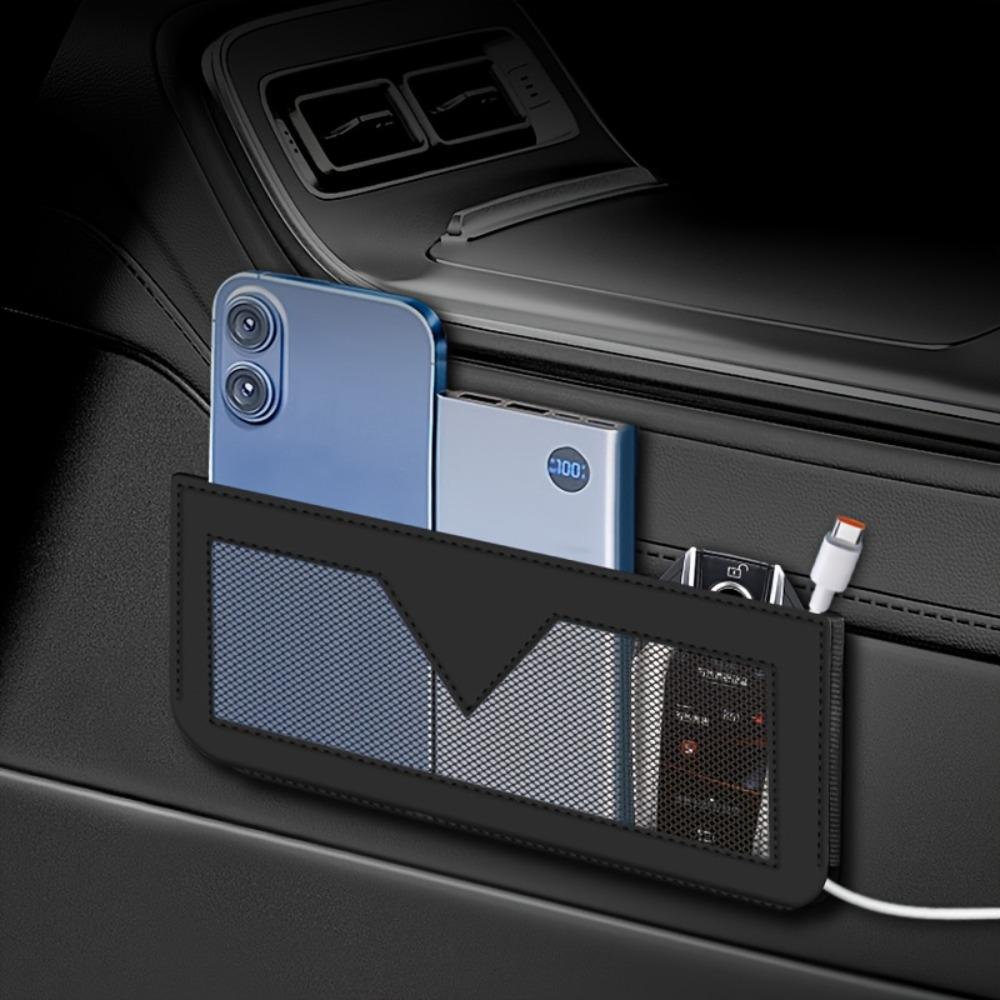 1 Stück Auto Rücksitzaufbewahrung, Multifunktionale Auto Organizer Tasche, Mülleimer, Handyhalter, Entwickelt für Mittelkonsole und Auto Rücksitzaufbewahrung