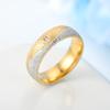 Fashion Titanium Steel Couple Diamond Ring, Matte 18K Gold-plated Men's and Women's Ring Jewelry