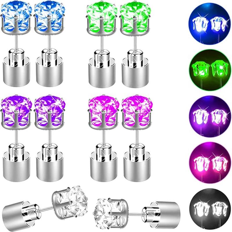 LED Bling Ohrringe Tanz Disco Valentinstagsgeschenke Modeschmuck Blinkende Ohrstecker Rosa LED Ohrringe Für Damen Licht Ohrstecker