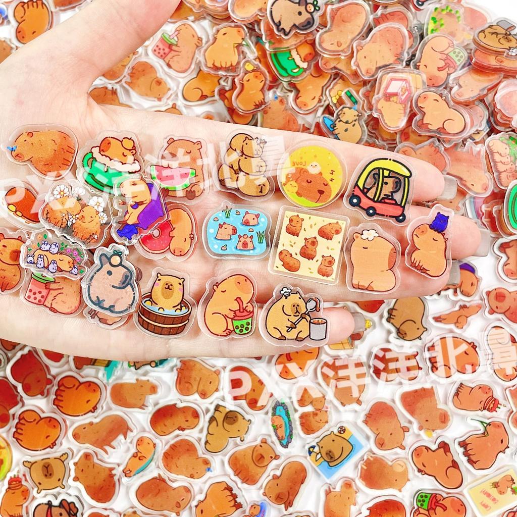 50-800 Stück 1/2 cm Mini-Capybara Acrylplatte DIY-Dekorationen für Kühlschrankmagnete Handyhüllen-Materialien Anime Cartoon Geschenke und Spielzeug