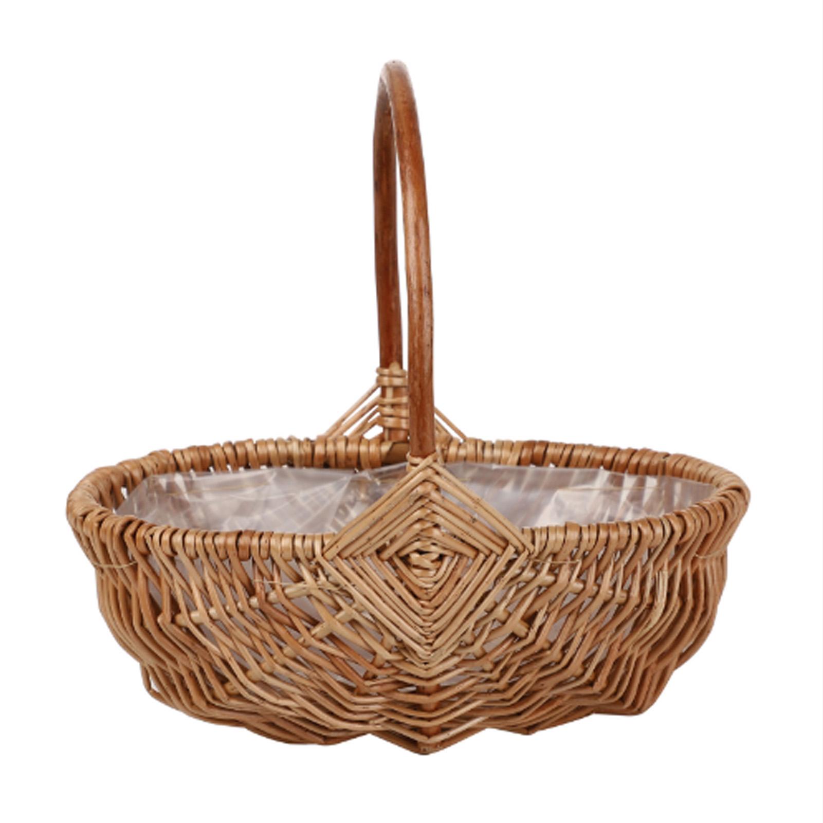 

Handmade jacquard basket pastoral handmade flower arrangement basket темного кольору хакі