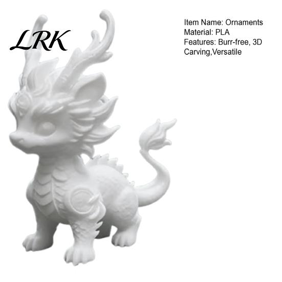 Auspicious Qilin Ornament 3D Printed Statue, Traditional Chinese Mythical Beast Figurine, High Precision Dragon Scale Carving Wealth And Blessings