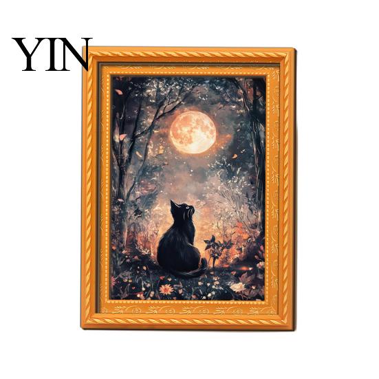 Kitchen Appliance Magnets Wooden Retro Frame Fridge Magnet, Strong Magnetic Decor for Refrigerator, Office Whiteboard Decoration Accessories