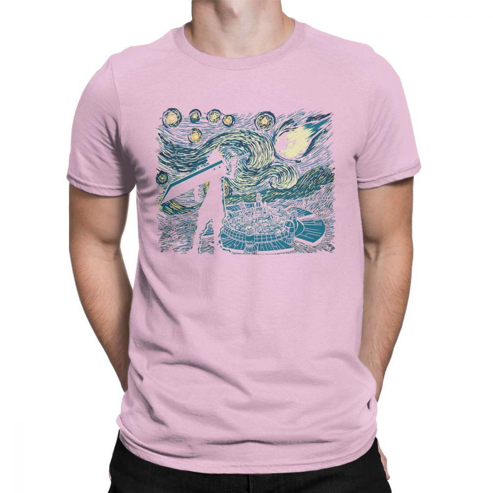 Men Starry Fantasy Van Gogh Final Fantasy T Shirts Portrait Vincent Pop Art Game Cotton Funny Short Sleeve Tees Gift T-Shirts