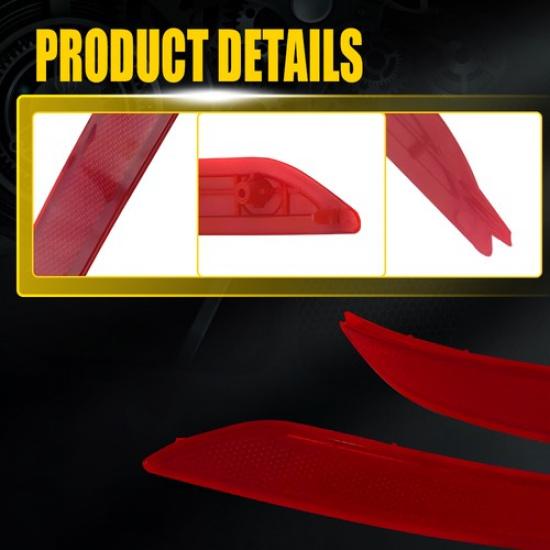 2x Red Lens Rear Bumper Reflector For 2014 15 2016 Hyundai Elantra Left Right EK