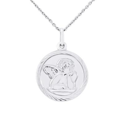 Kinderanhänger - LÉA &; ARTHUR - ENGELMEDAILLON - 925 Silber - Rhodiniert - Gemischt