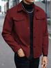 Men S Turn Down Collar Wool Casual Work Jacket Long Sleeve