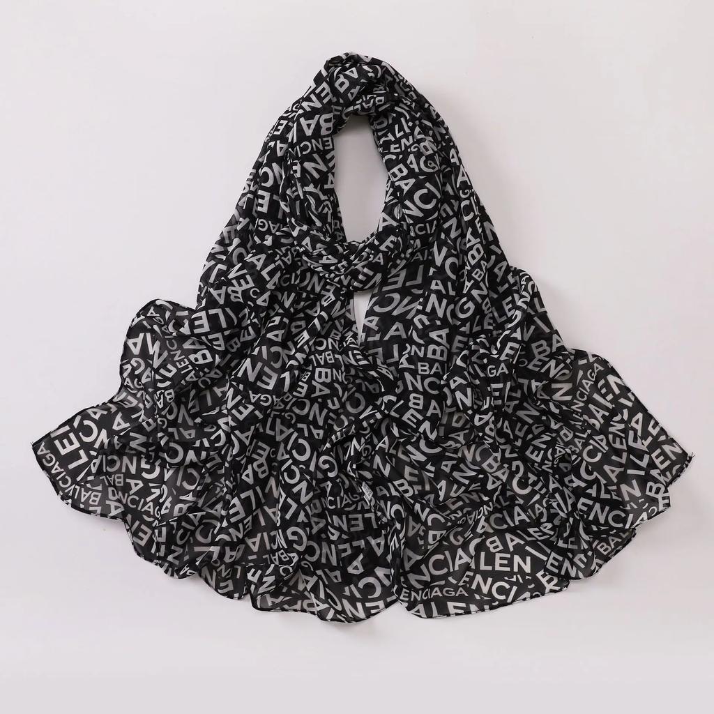 New Print Floral Chiffon Hiajb Printed Hijab Scarf Headscarf Veil Oil Painting Style Muslim Fashion Hijabs for Women Turban