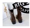 578-10 Retro Hand-Scratched Women's Ankle Boots, European & American Style, Winter Chunky Mid-Heel, Pointed Toe Short Knight Boots