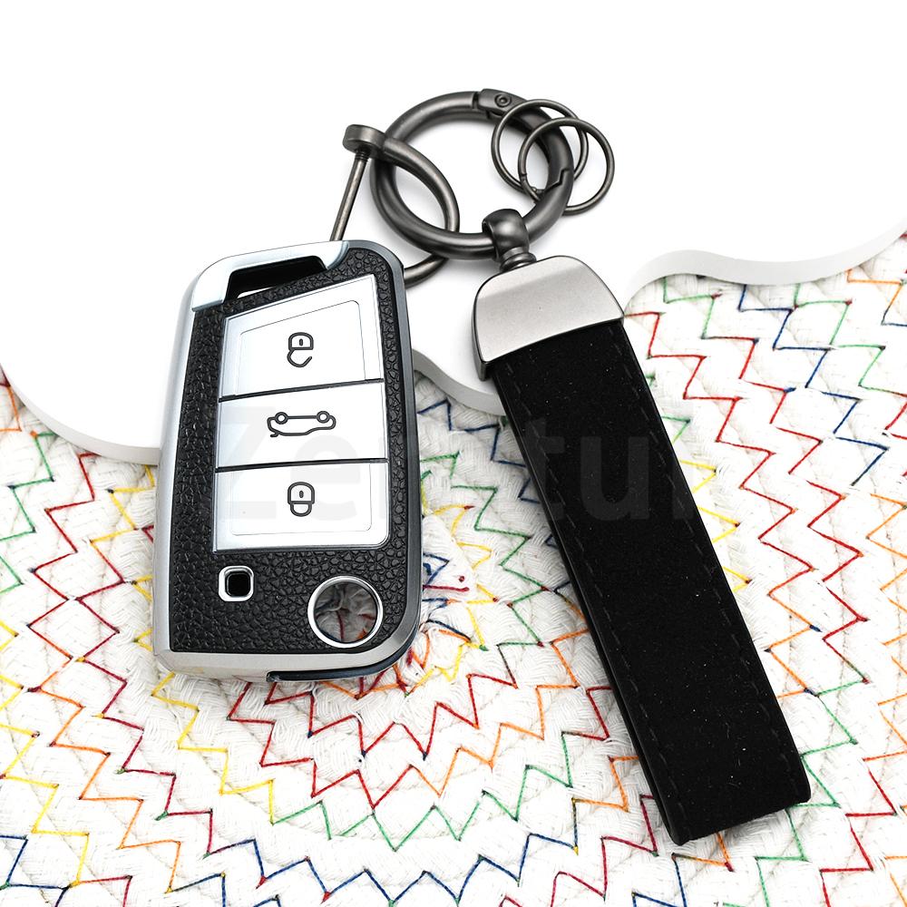 Leather Tpu Style Shell Fob Holder For Seat Ateca Leon Fr 2 Ibiza Car Key Case Cover For Vw Volkswagen Golf 7 Mk7 Tiguan Mk2