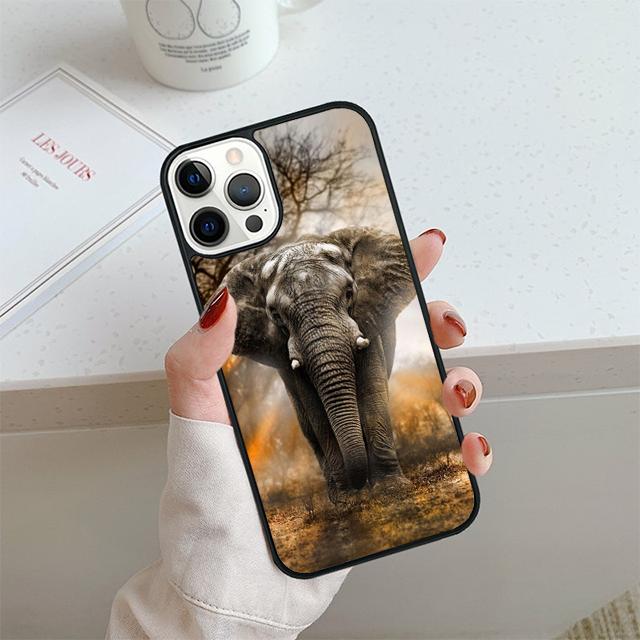 Elephant Animal Phone Case For iPhone 17 Air 13 12 14 15 16  Cover For Apple 14 15 16 Pro Max 6S Plus Coque