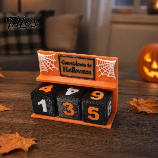 Halloween Home Decoration Countdown Calendar Block, 3D Printed Advent Calendar, Spooky Daily Coffee Table Centerpiece Count Down To Decor for Mantel,