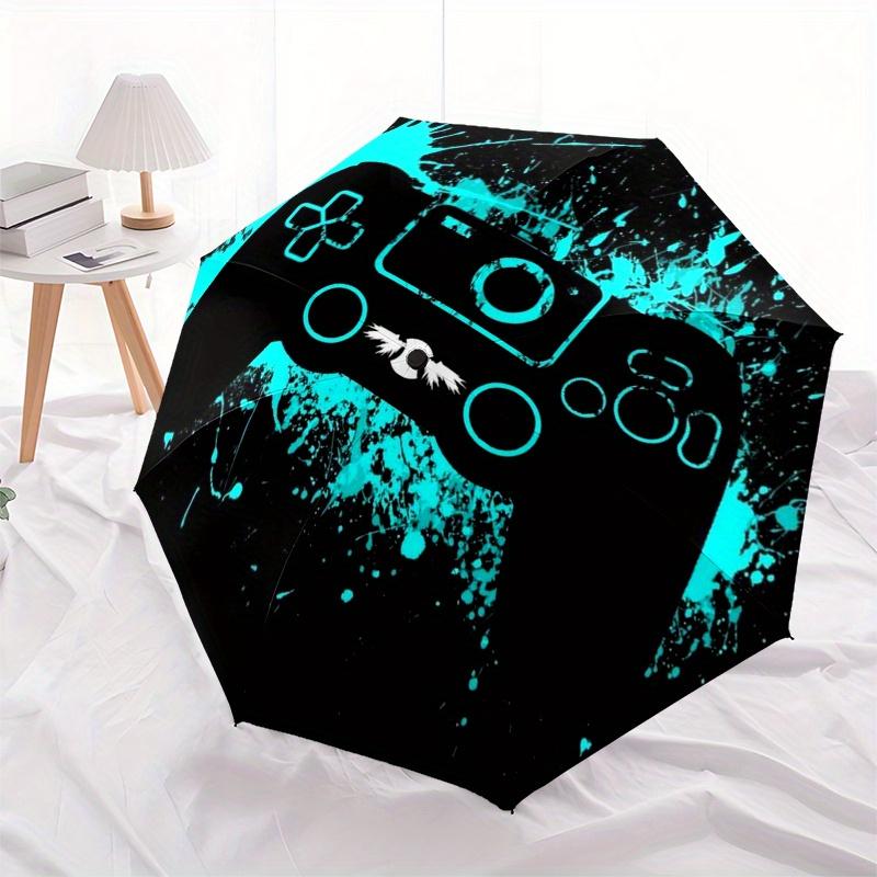 Game Controller Splash Art Decal for Cars, Laptops, or Umbrella, Portable 3-Fold Umbrella for Men & Women,Christmas Gift ES275