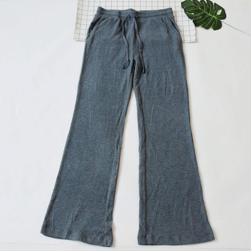 

Women s Spring & Fall Soft Stretch Knitting Pajama Pants Can Be Outwear Casual Thin Velvet Home Pants Slightly Stretch Mop Trousers Dark gray XL