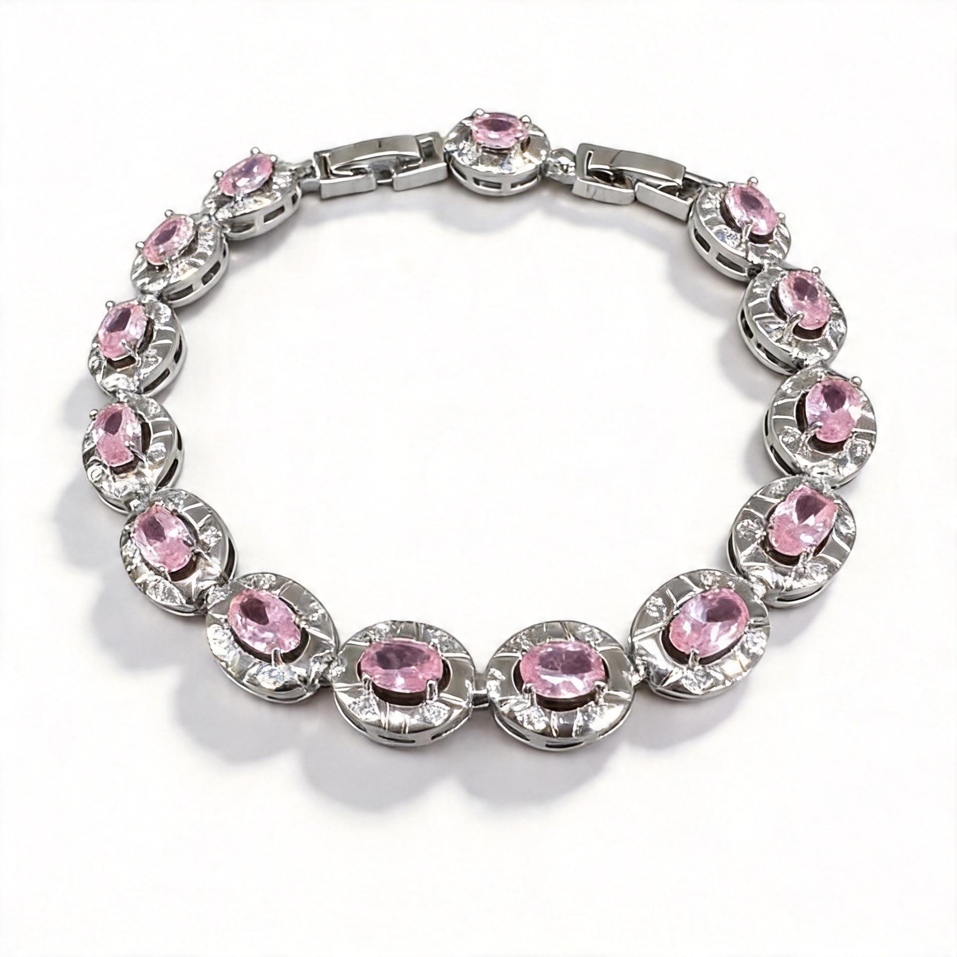 2026 zircon multi-color luxury bracelet, light luxury crystal bracelet, gemstone micro-set jewelry jewelry. 20CM