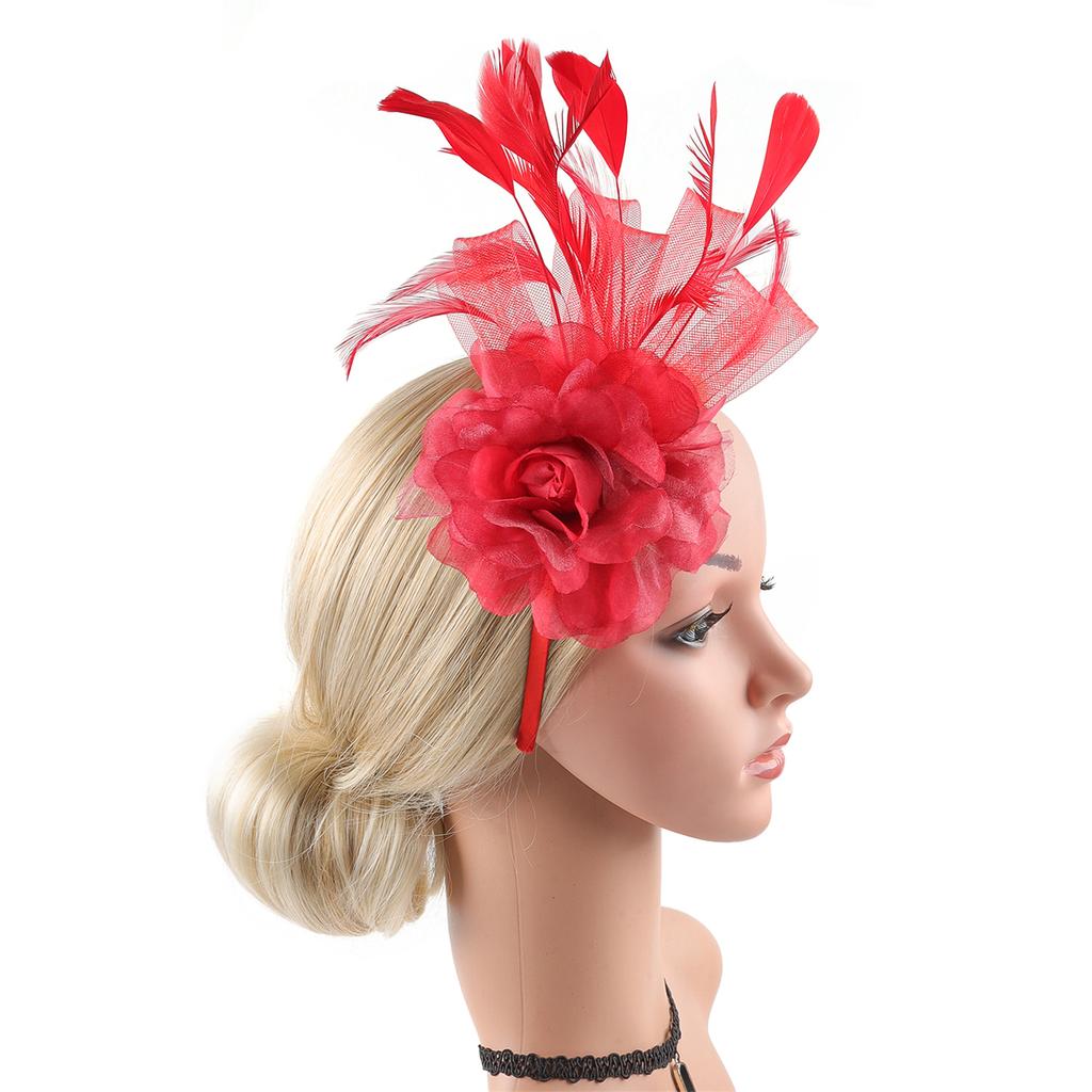 Feder Fascinator Haarspange für Reisen Leichtes Netz Haarschmuck Geeignet für Rennen Bälle Fotoshootings Täglichen Gebrauch
