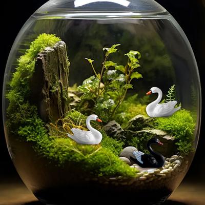 Duck Bird Figures 10Pieces Miniature Ornaments Garden Landscape Decors Accessories for Desktop and Home Embellishment