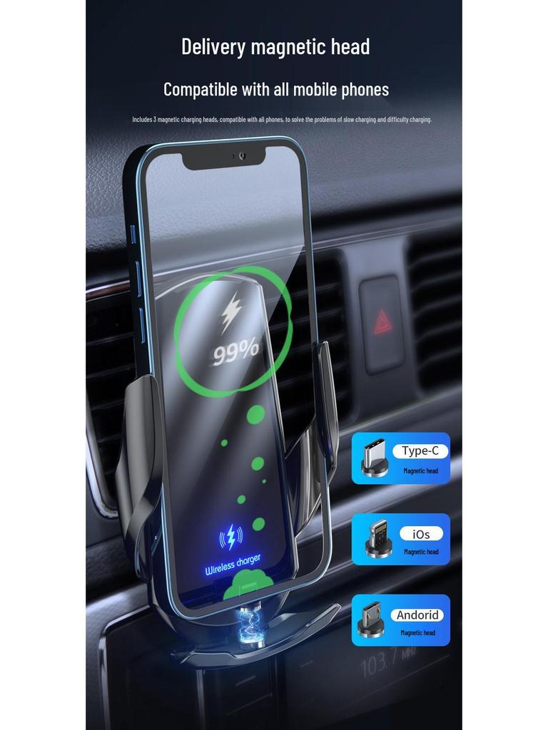 Automatic Wireless Charger Car Mount with Fast Charging