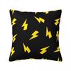 Yellow Lightning Bolts On Red Thunder Bolt Pattern Square Pillowcase Cushion Cover Pillow Case Throw Pillow Cover for Home Car