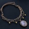 Purpurite 999 Copper Wire Wrapped Necklace, Handmade Gemstone Jewelry Necklace For Memorial Day