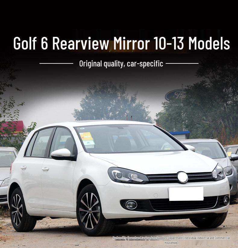 Volkswagen Golf 6 (2010-2013) Vetro Specchietto Retrovisore con Freccia e Cornice Riflettente