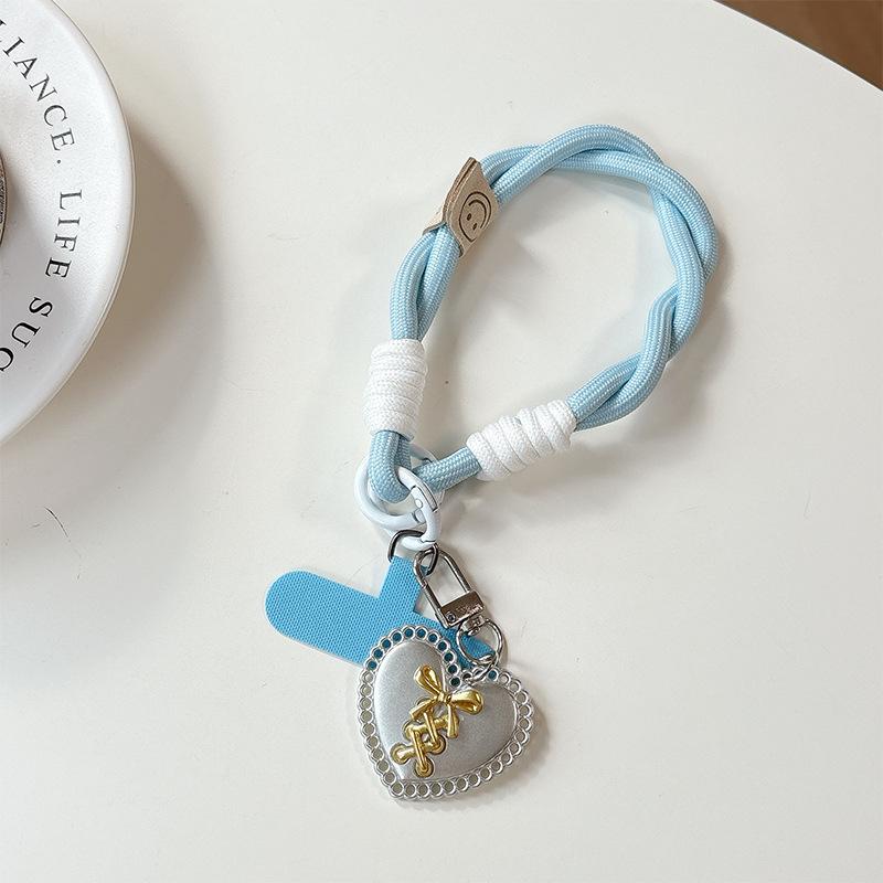 Mobile Phone Lanyard, Love Pendant, School Bag Hanging Chain, Women'S Keychain, Short Handrail, Thickened Anti-Drop, Anti-Loss Accessories