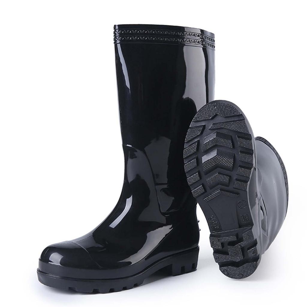 Men's Steel Toe Rain Boots PVC Rubber Boots, Waterproof Outdoor Work Durable Slip Resistant