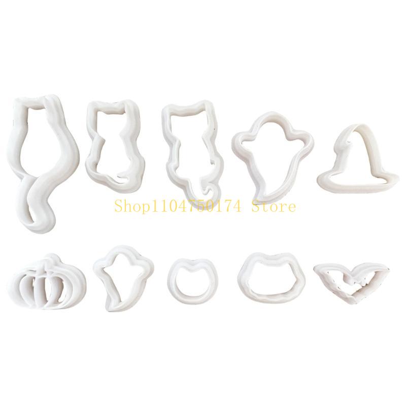 10 st Halloween-serie Lerskärare Keramikverktyg Fladdermus Lerskärformar Pungpumpor Lerearborre för Smyckestillverkning toppförsäljning