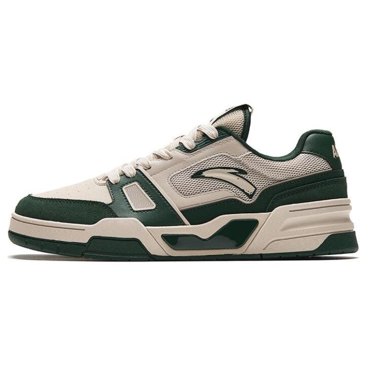 New Anta Flame 5 Slip Resistant Low Top Skateboard Shoes Men's White Green 112428081-5