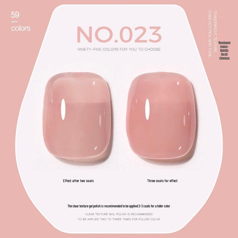 FN59 Summer Nude Pink Jelly Gel Press-on Nails