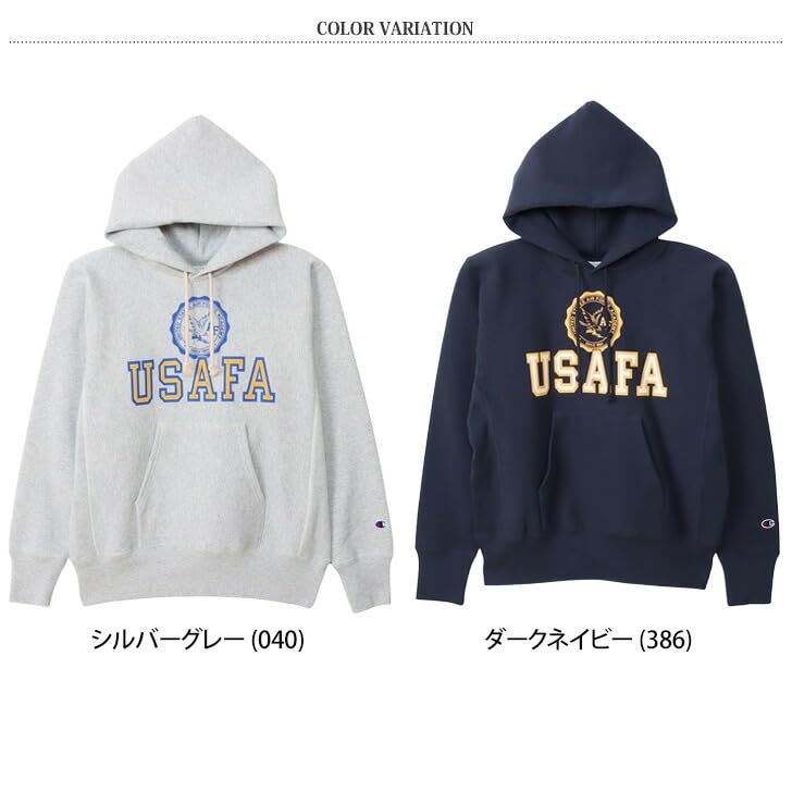 Parka Long Sleeve Brushed Lining Rubber Print Hooded Sweatshirt REVERSE Dark Navy [Champion] 11.5oz WEAVE(R) C3-A123 Men's