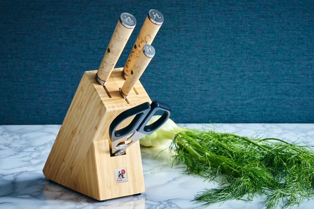 MIYABI Knife Block Japanese Knife Block 3+1 (Knife Stand/Cutlery Holder) [Official Retailer] Z1031-100