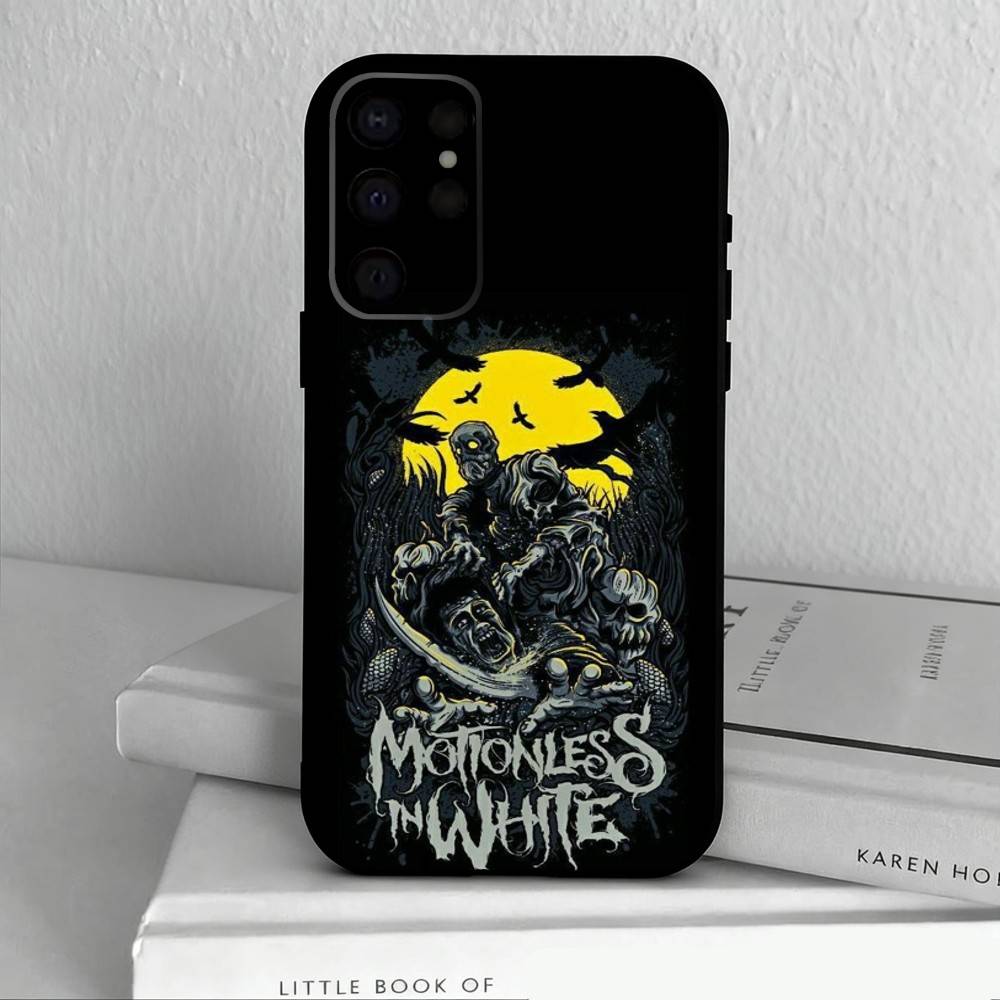 Custodia per Telefono M-Motionless in W-White Band Per Samsung S25,S24,S21,S22,S23,S30,Ultra,S20,Plus,Altri Custodia Morbida Nera