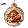 Reusable Plastic Baubles Glowing Christmas Story Ornament Light‑Up Mini Holiday Scene Hanging Ball with Warm Gift Embellishments LED Light,