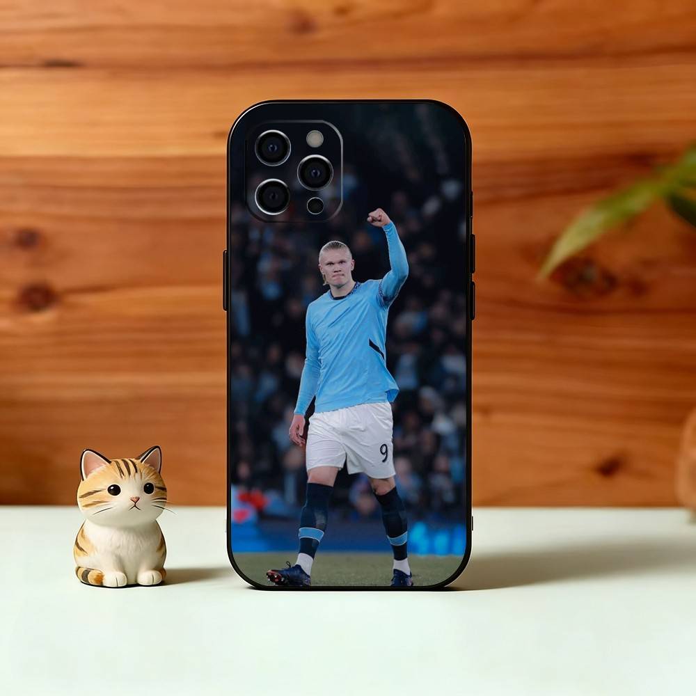 Football Star E-Erling H-Haaland Phone Case For iPhone 17, 16,15,14,13,12,11 Plus,Pro Max, Others Soft Black Cover