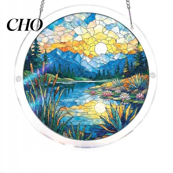 Solar Kollektor Puzzle Kunst Acryl Sonnenfänger Buntglas Effekt Fenster Hängeornament DIY Bunter Lichtreflektor Sonnenfänger Set für