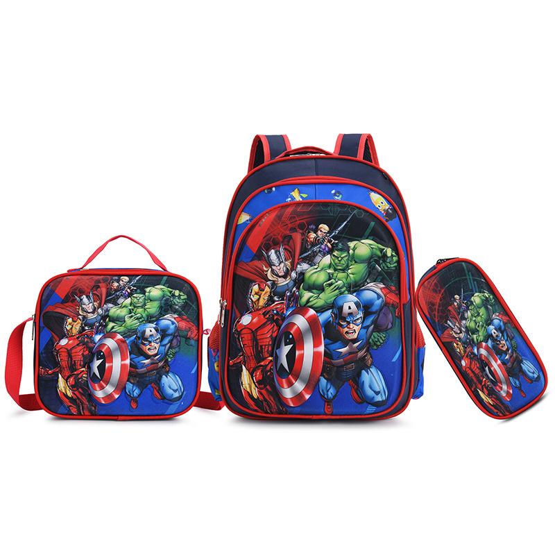 New 16-Inch 3-Piece Kids Cartoon Backpack Set Nylon Rolling Backpack School Bag for Boys Girls