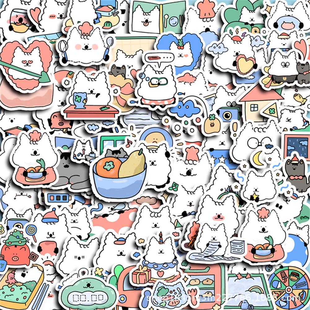 80 Sheets Korean Style Cute Cat Cartoon Planner & Phone Stickers