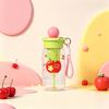 Water Cup with Soft Rubber Lanyard, Portable Leakproof Multi-Sealing Lid Water Bottle with Removable Tea Separator, Large Capacity Kids School Travel
