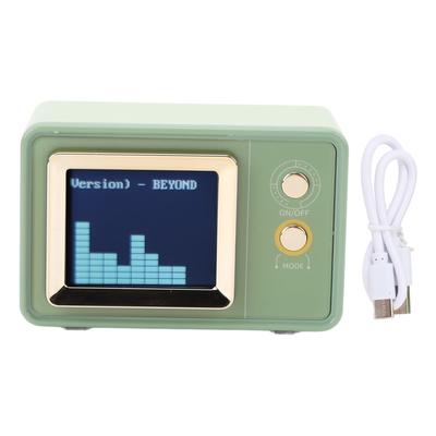 Caixa de Som BT Compacta Cena Dinâmica Letras Relógio de Mesa Calendário Tela de Projeção Alto-falante para Uso Diário e Festa Verde Retrô