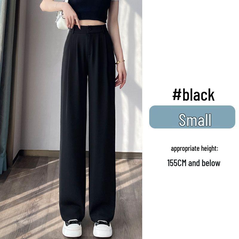 Ice Silk High Waist Chiffon Wide Leg Pants - Women's Summer Korean Style