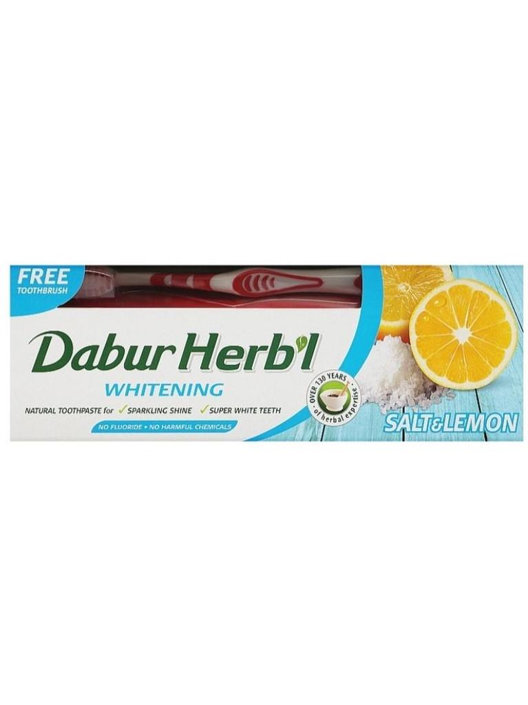 Toothpaste Bleaching salt with lemon HERB`L + toothbrush