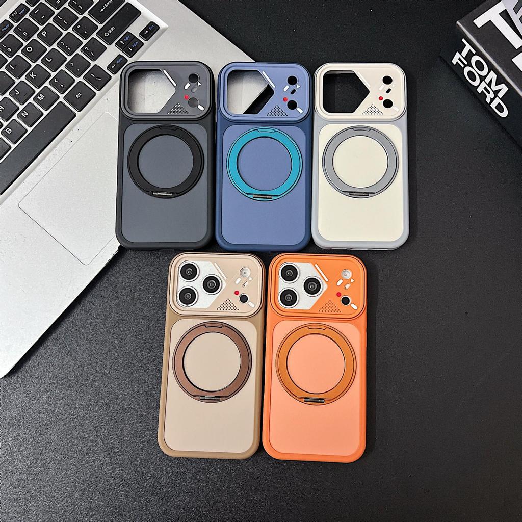 360° Rotating Magnetic Stand for iPhone 17 Pro Max/16 Pro Max Matte Anti-drop Case