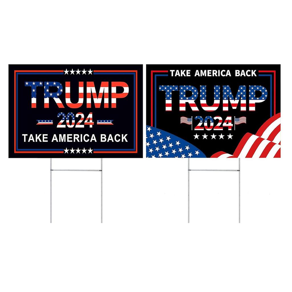 2024 Gartenschild mit H, Pflöcken, Doppelseitig 18x12 Zoll, Plakat Gewählt für Schilder Auslösende Schilder Dekoration Außenhof, 2 Stück,