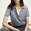 Tatu Women's Colorblock Faux Two-Piece Polo Knit Top