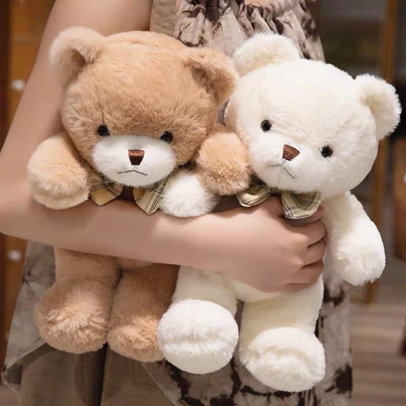 Kawaii Cute Vibrant Multi-Colored Bow Tie Bear Doll Plush Toy 30Cm Hug Bear Doll Birthday Gift Pillow Teddy Bear Home Living Room Bedroom