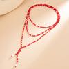 Vintage Beads Necklace Women Stackable Adjustable Sweater Chain Jewelry Accessories