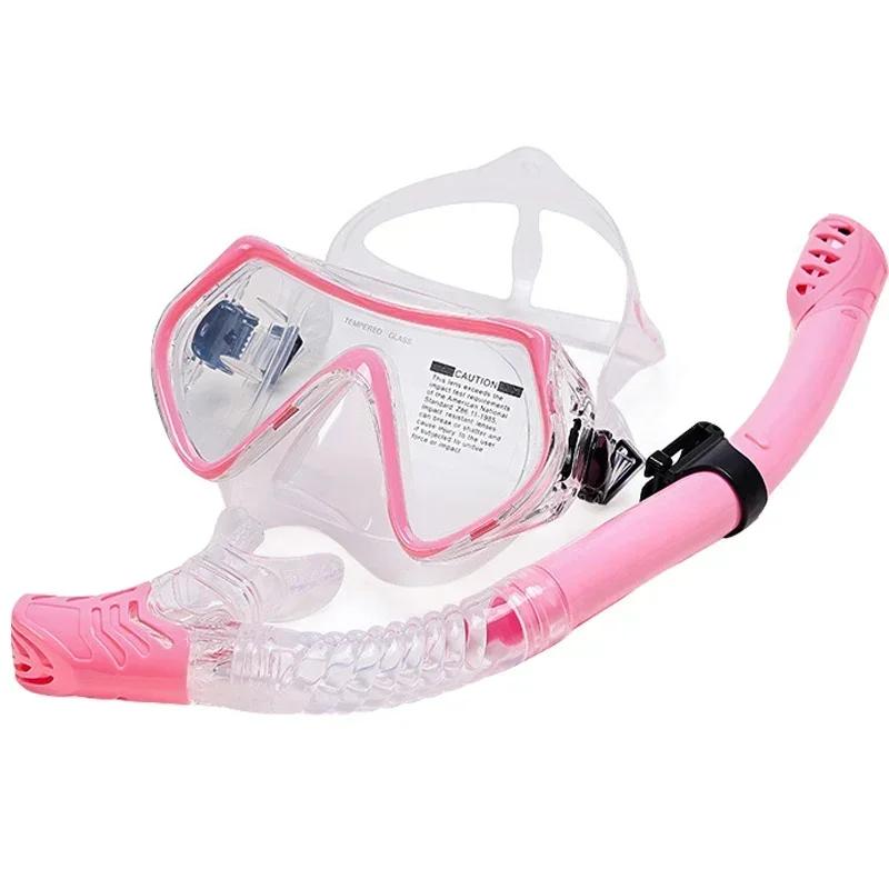 Snorkel Diving Mask Set with Anti-Fog Spray Goggles Glasses Swimming Easy Breath Tube