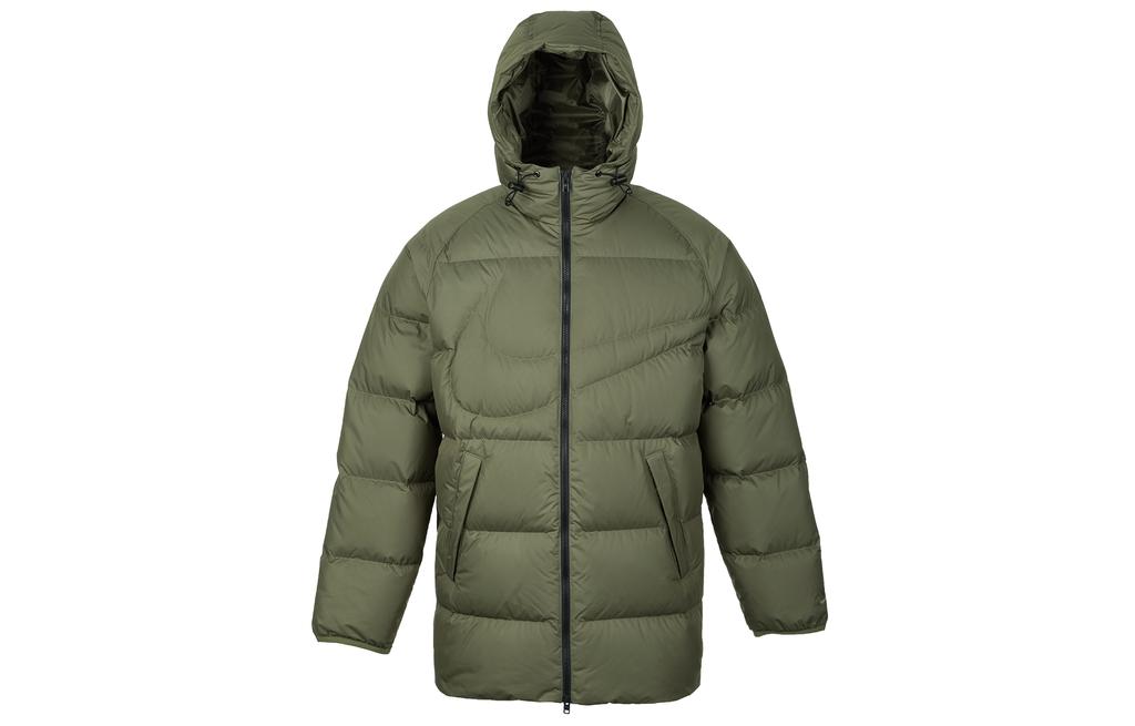 Nike Down Jackets Men's Olive Green Hooded Moderate IH2378-222
